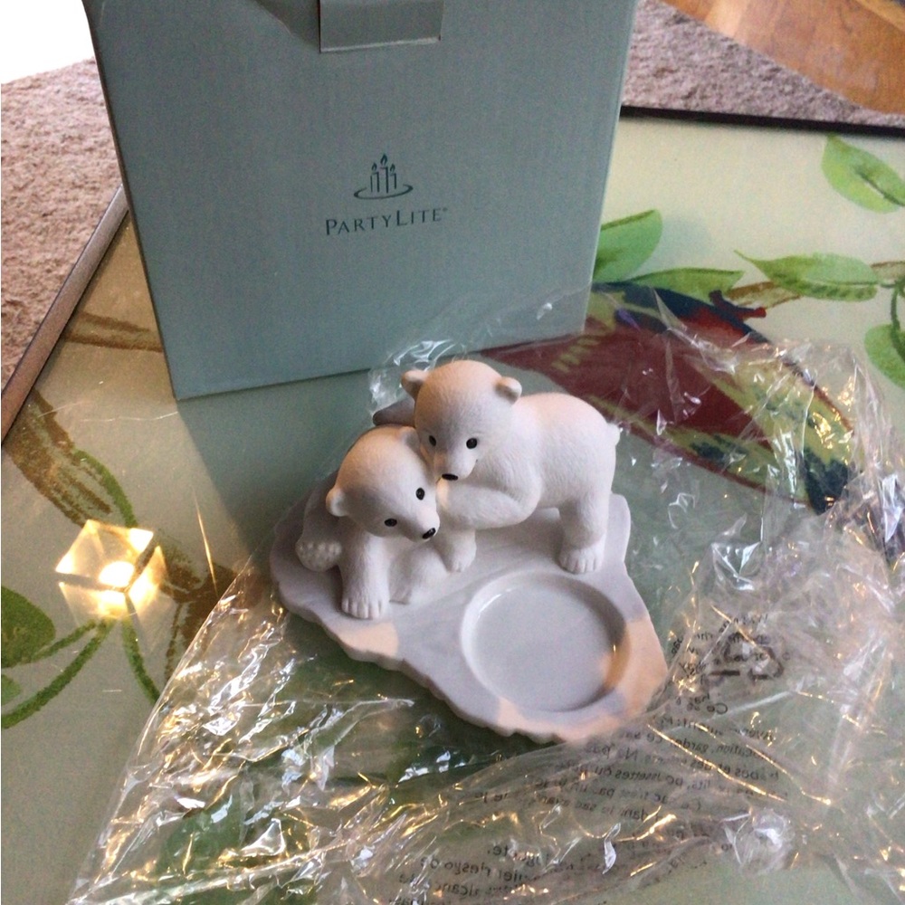 PartyLite White Polar Bear Candle Holder